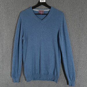 John Lewis Pure Cashmere Italy Made V Neck Sweater - Men's Size M - Blue